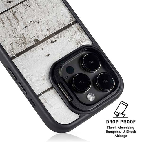 Weathered Wood iPhone 15 Pro Kickstand Case